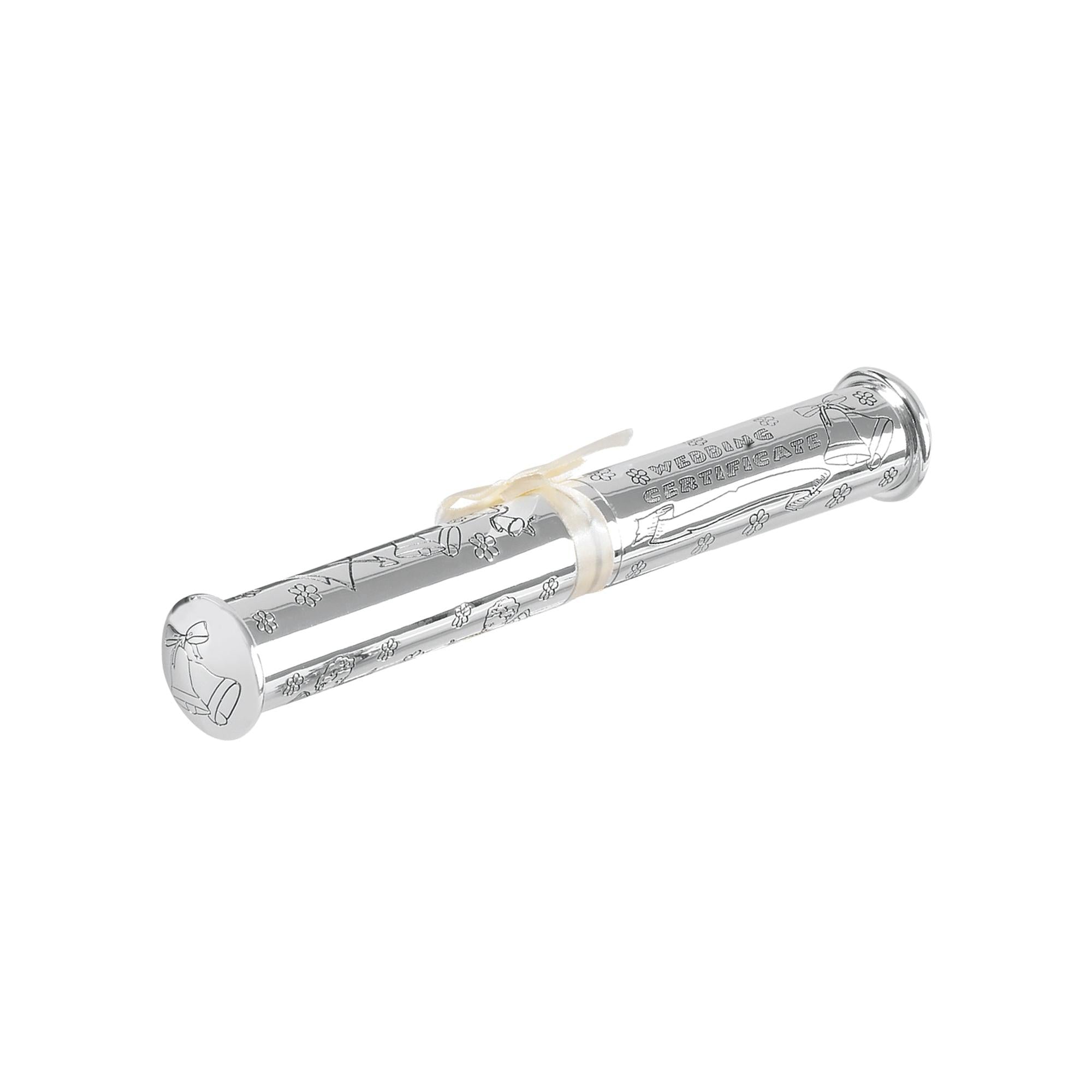Silver Plated Wedding Certificate Scroll