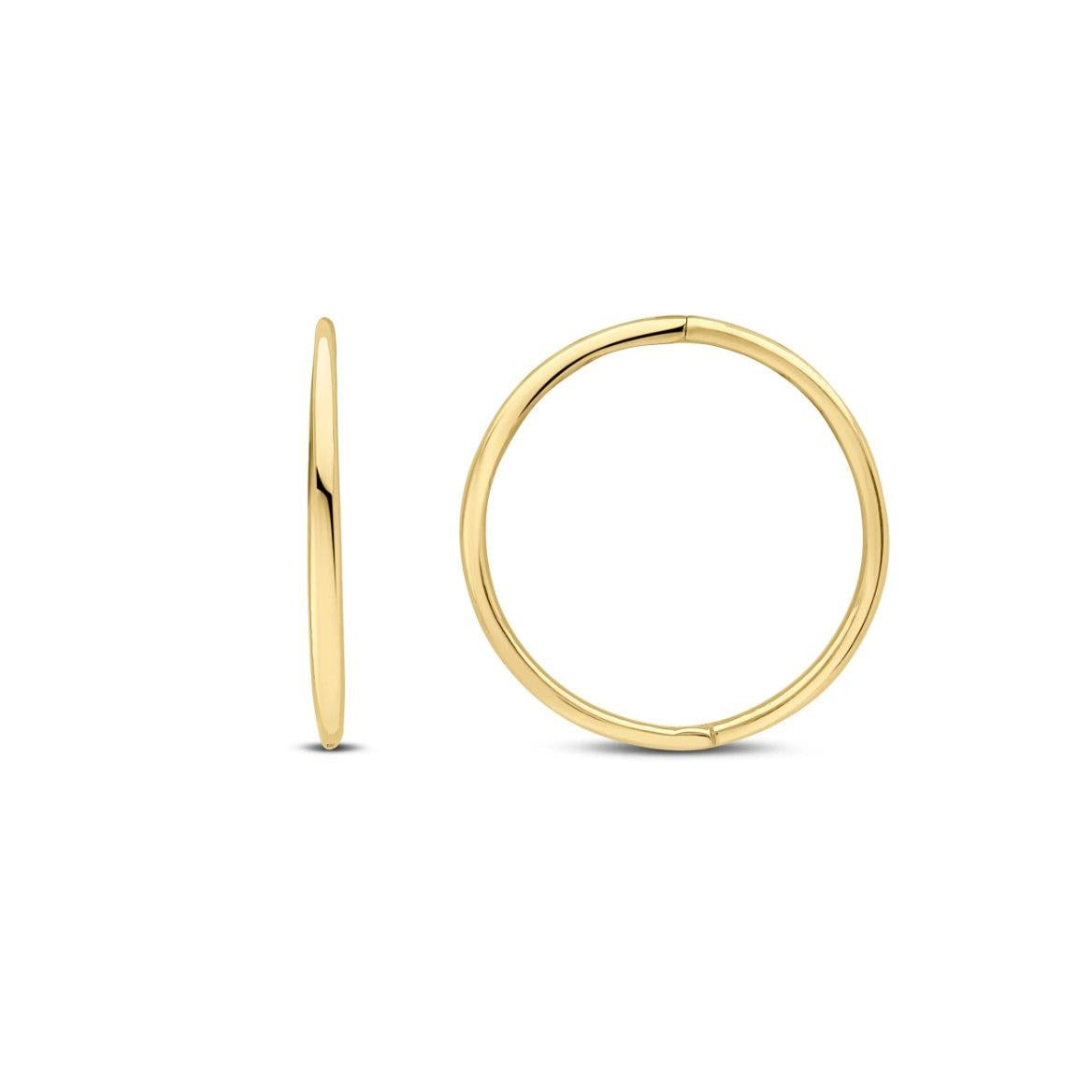 9ct Yellow Gold 18mm Hinged Sleeper Hoop Earrings