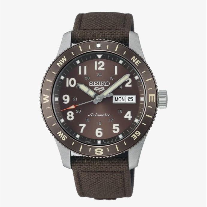 5 Sports Field in Coyote Brown Automatic Watch. On Brown Nylon Strap