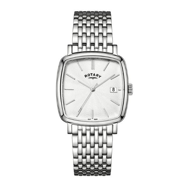 Rotary Heritage Astoria Quartz Watch. White Dial Stainless Steel Bracelet.