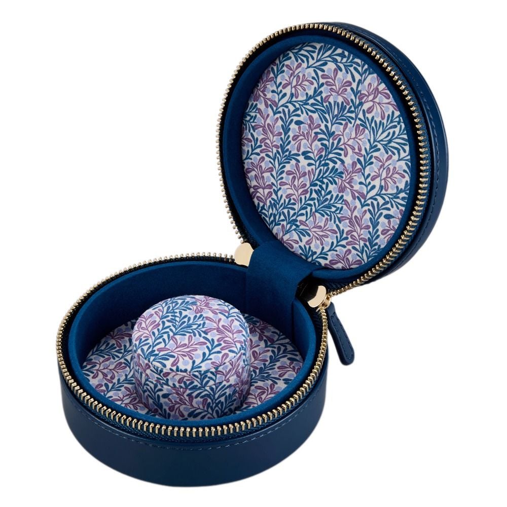 Wolf 1834. Wolf X Fiona Howard Sophia Round Zip Case-Indigo Fruit Botanical