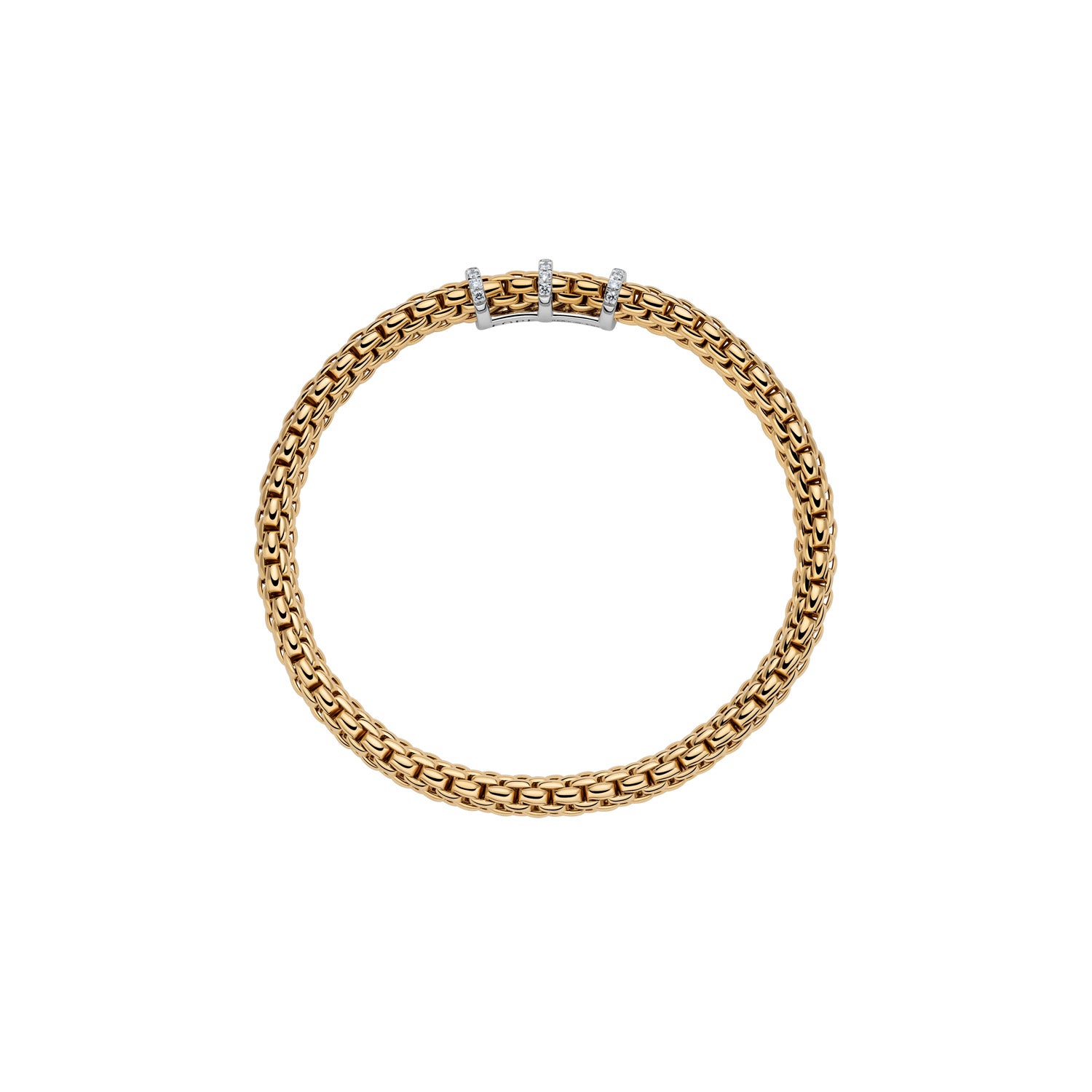 18ct Yellow Gold Vendome Bracelet with Diamond Pave 0.23ct
