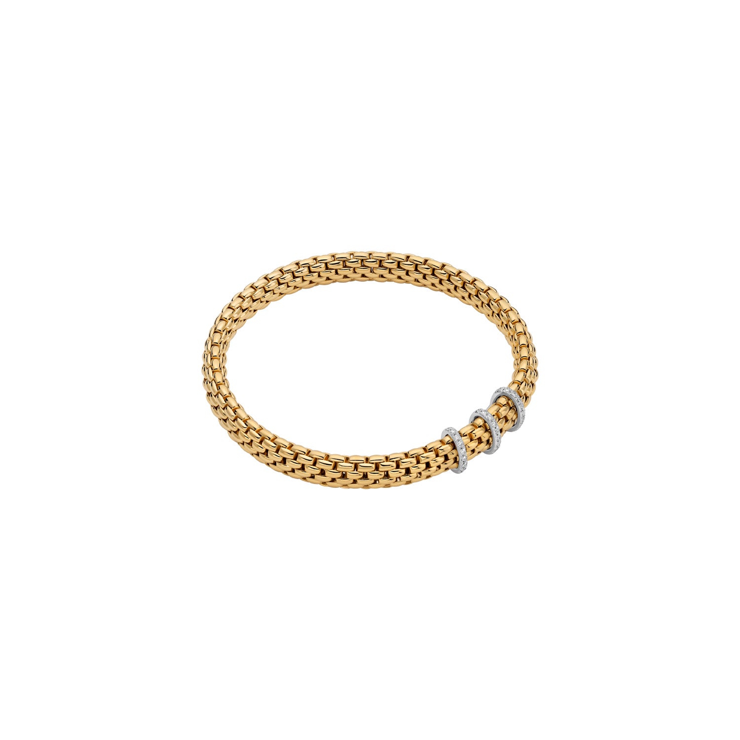 18ct Yellow Gold Vendome Bracelet with Diamond Pave 0.23ct