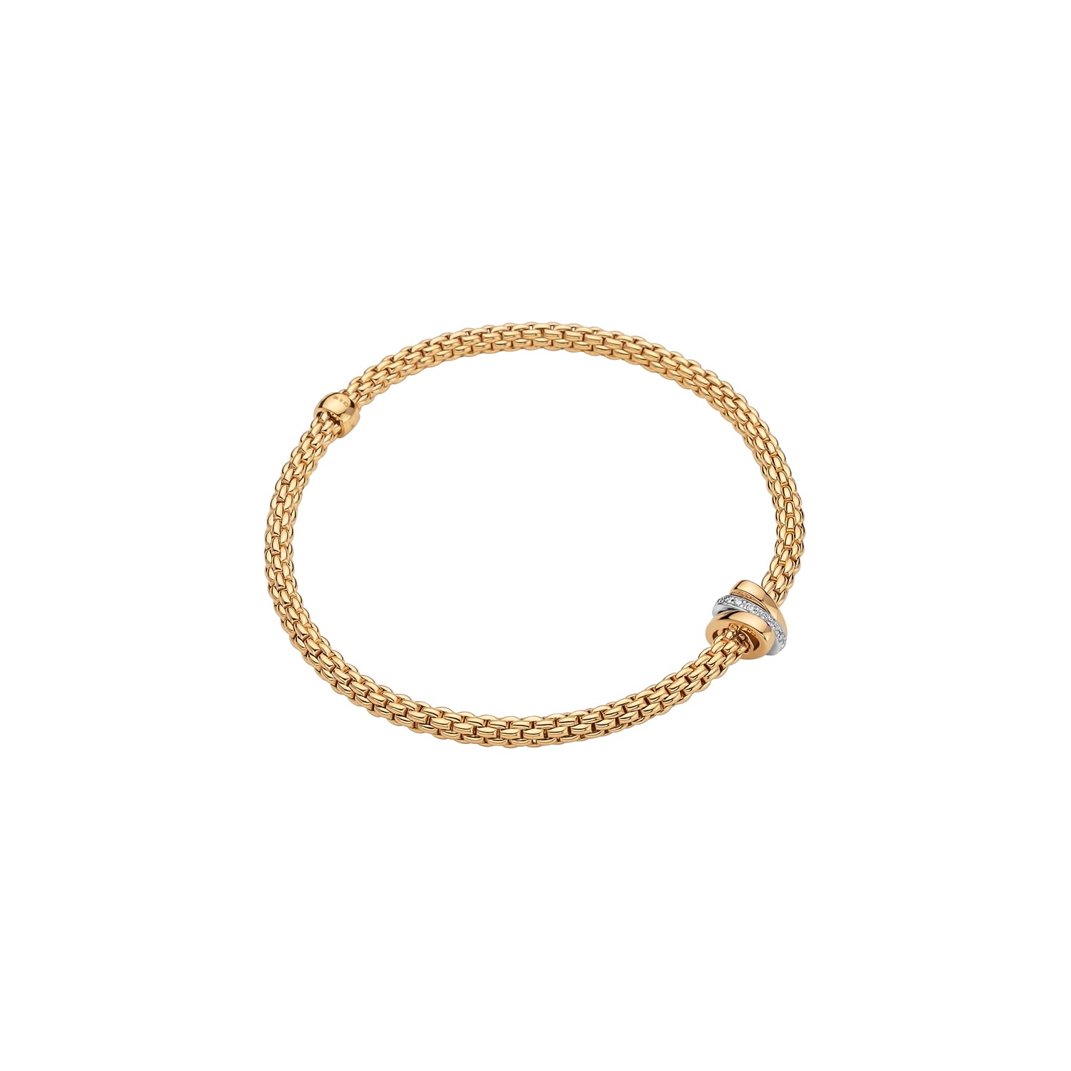 18ct Yellow Gold Prima Flex'it Bracelet with Diamonds 0.10ct