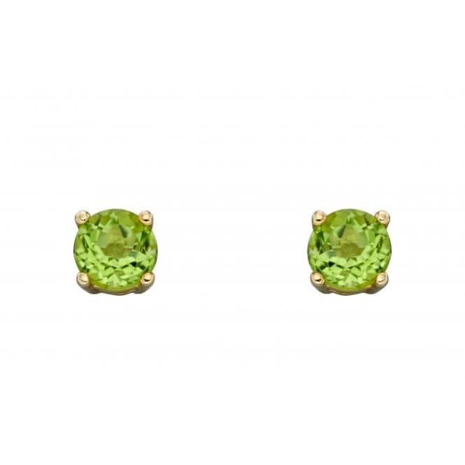 9ct Yellow Gold Round Peridot Stud Earrings