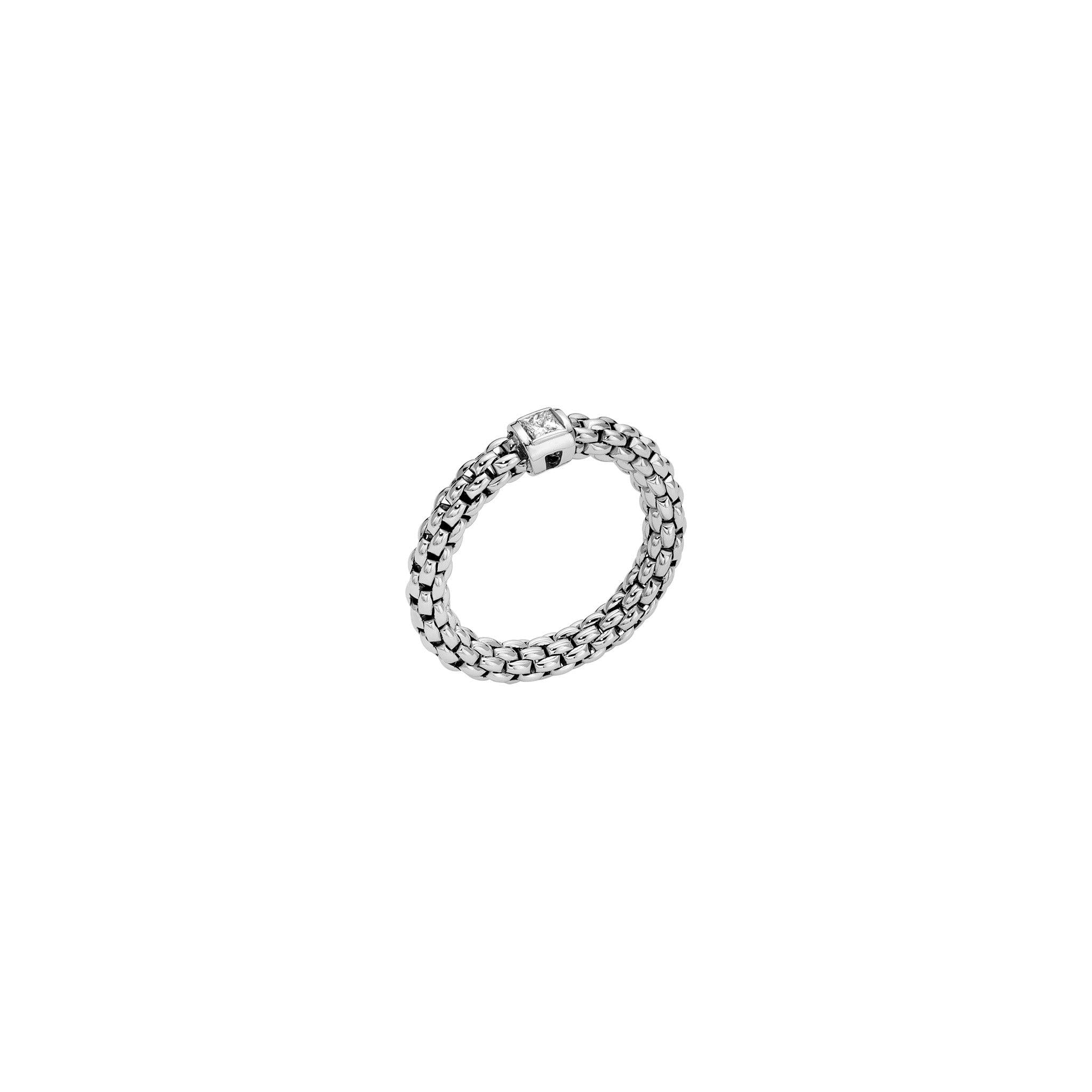 18ct White Gold Souls Flex'it Ring with White Diamond 0.09ct