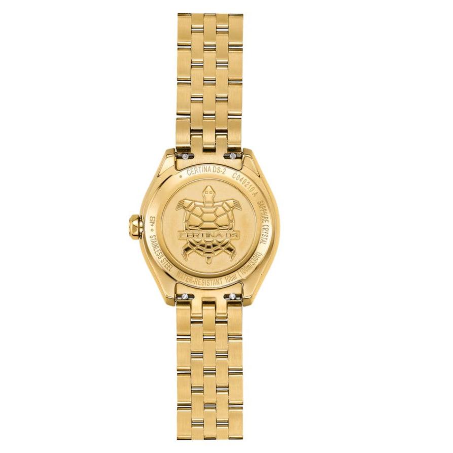 DS-2 Lady Quartz Watch. Mother of Pearl Dial, Diamond Dot with Gold PVD Bracelet