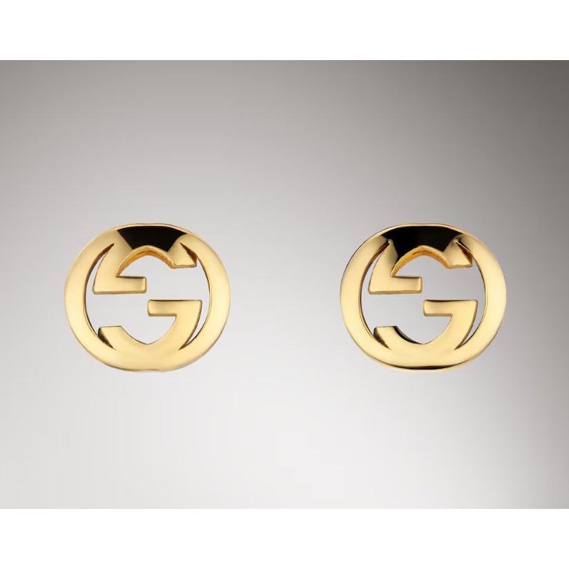 Gucci Interlocking 18ct Yellow Gold Stud Earrings