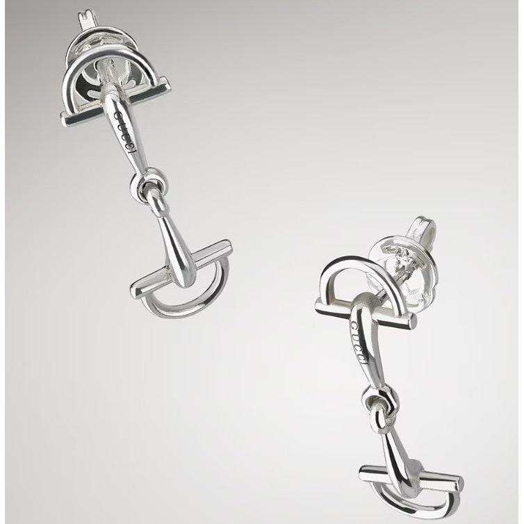 Gucci Silver Staffa Drop Earrings