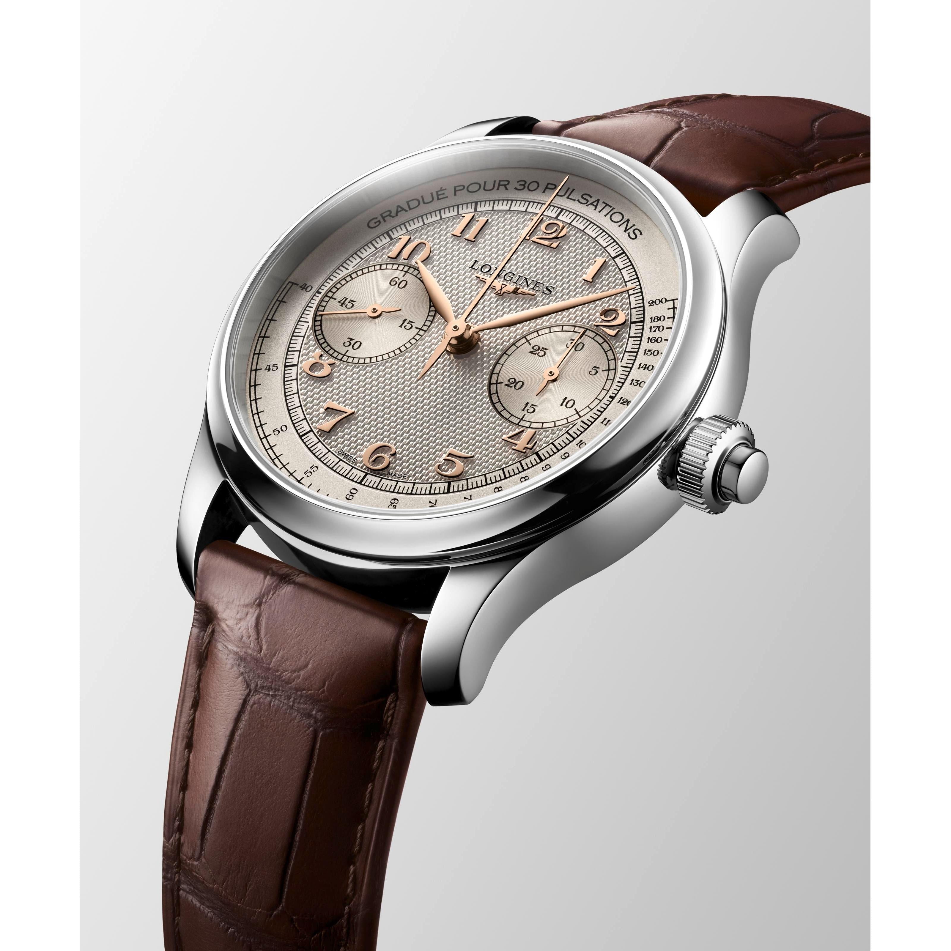 The Master Collection Chronograph Monopusher Manual Wind Watch.