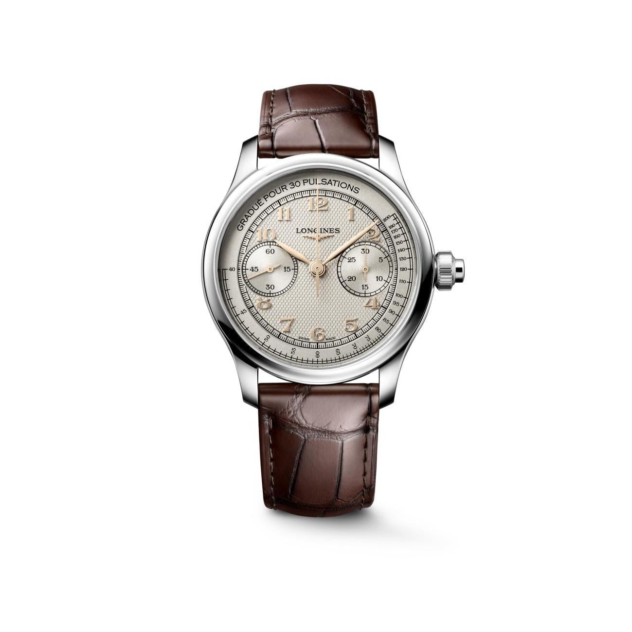 The Master Collection Chronograph Monopusher Manual Wind Watch.