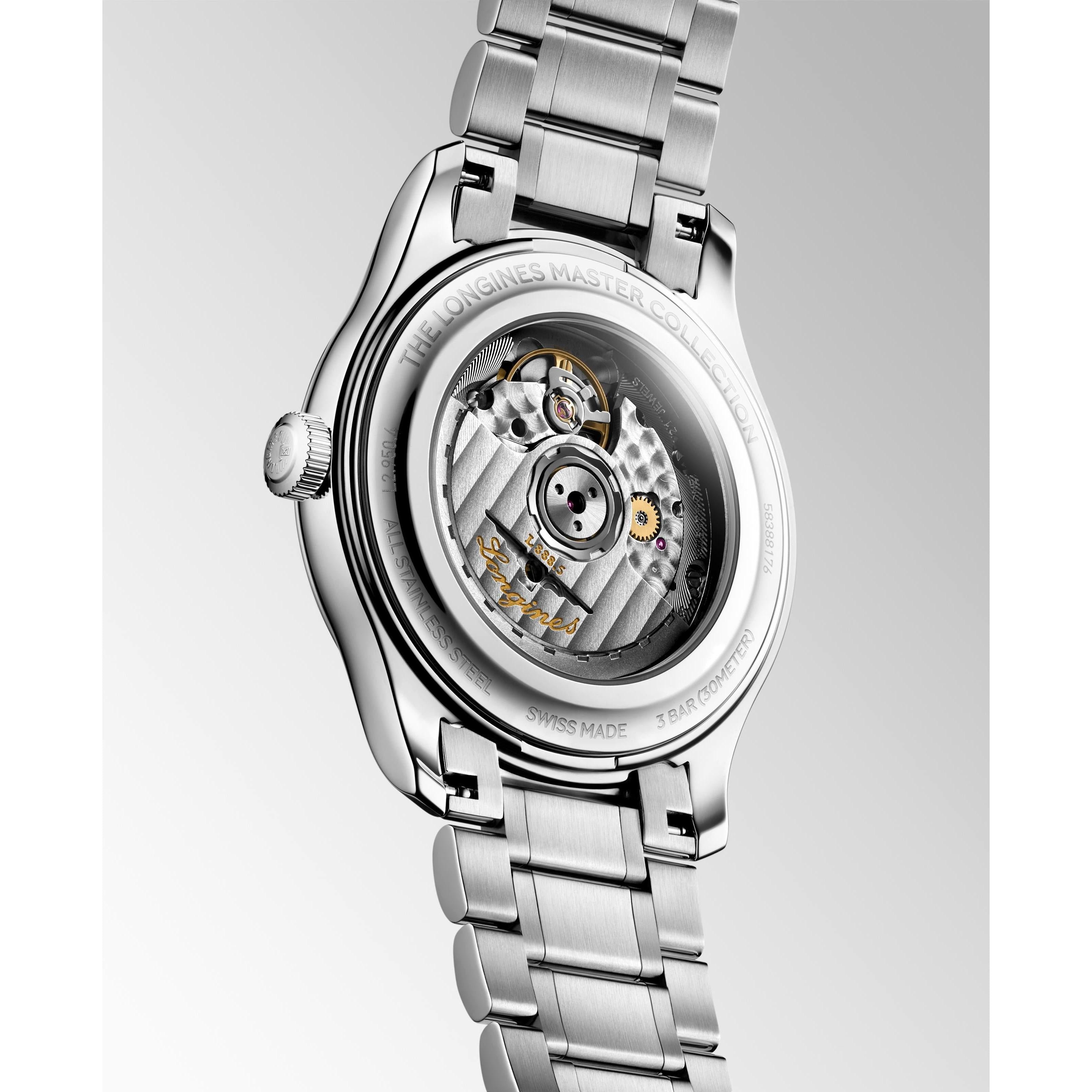 The Master Collection Automatic Watch. Light Blue Barleycorn Dial, Stainless Steel Bracelet