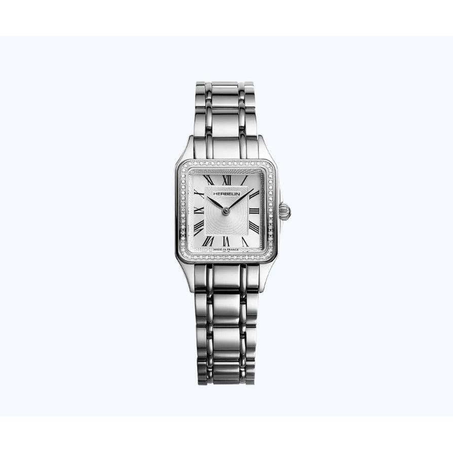 Luna Diamond Set Quartz Watch. Silver Dial, Stainless Steel Bracelet.
