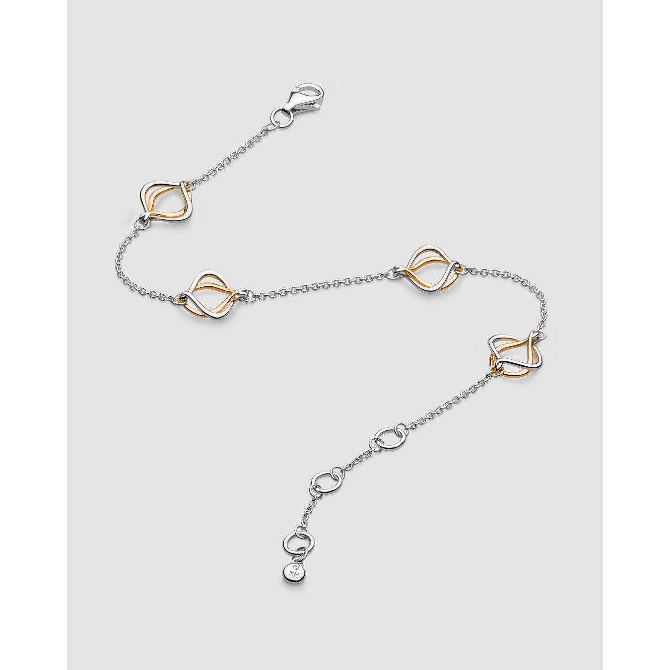 Alicia Rose Rhodium Plated and Rose Gold Plated 7.5" Fine Station Bracelet