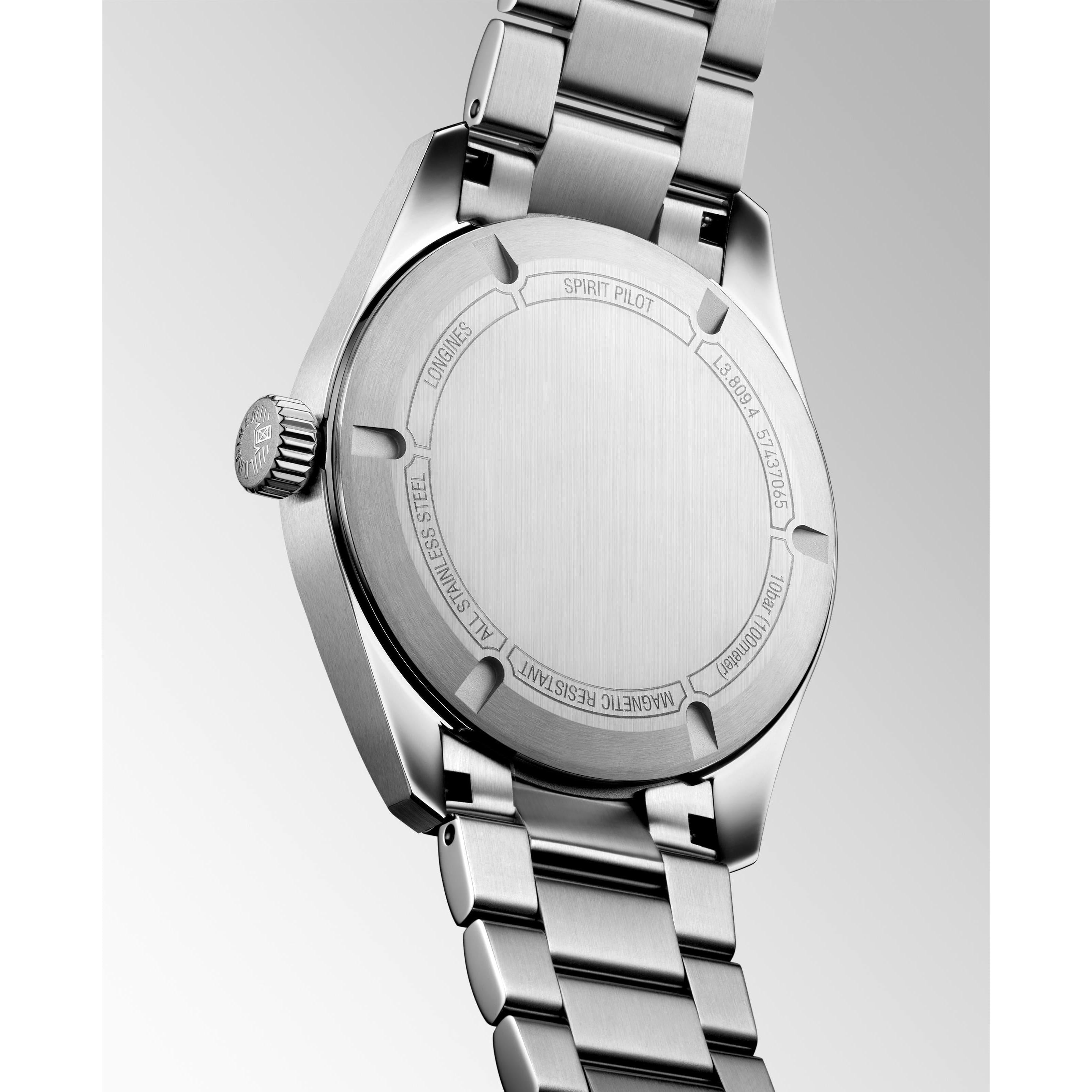 Spirit Pilot Automatic Chronometer Watch. Matte Blue Dial, Stainless Steel Bracelet