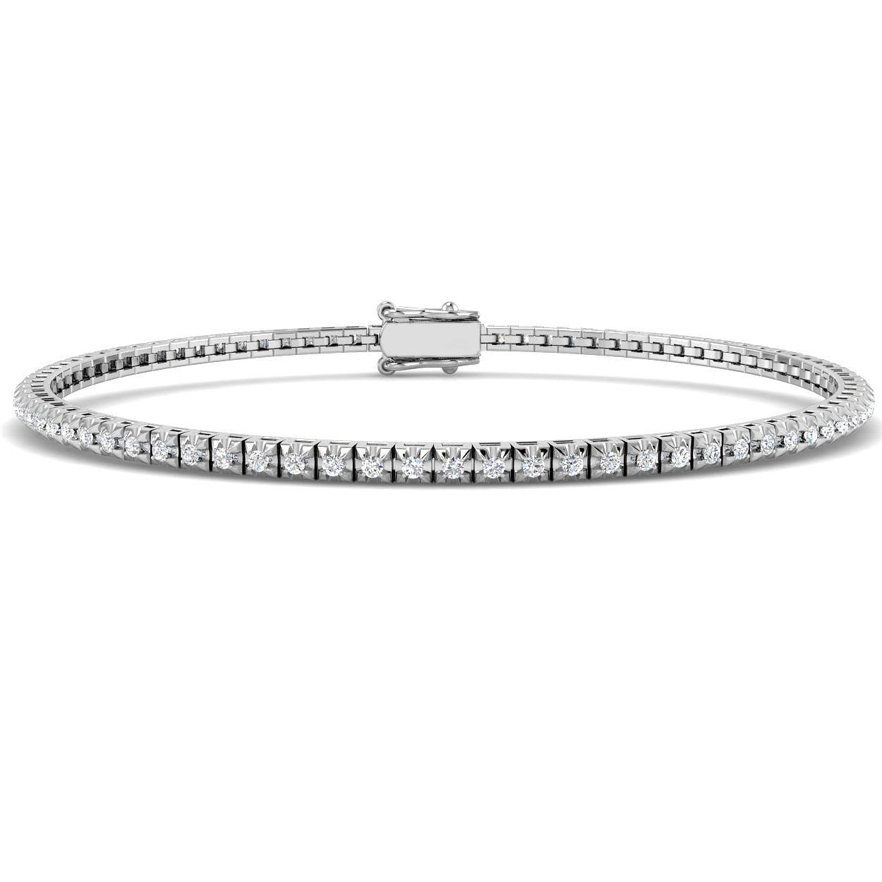 9ct White Gold Diamond Tennis Bracelet