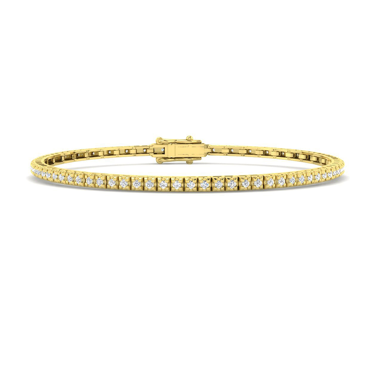 9ct Yellow Gold Diamond Tennis Bracelet