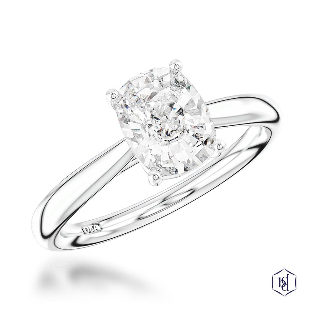 Classic Cushion Cushion Cut Platinum Solitaire Diamond