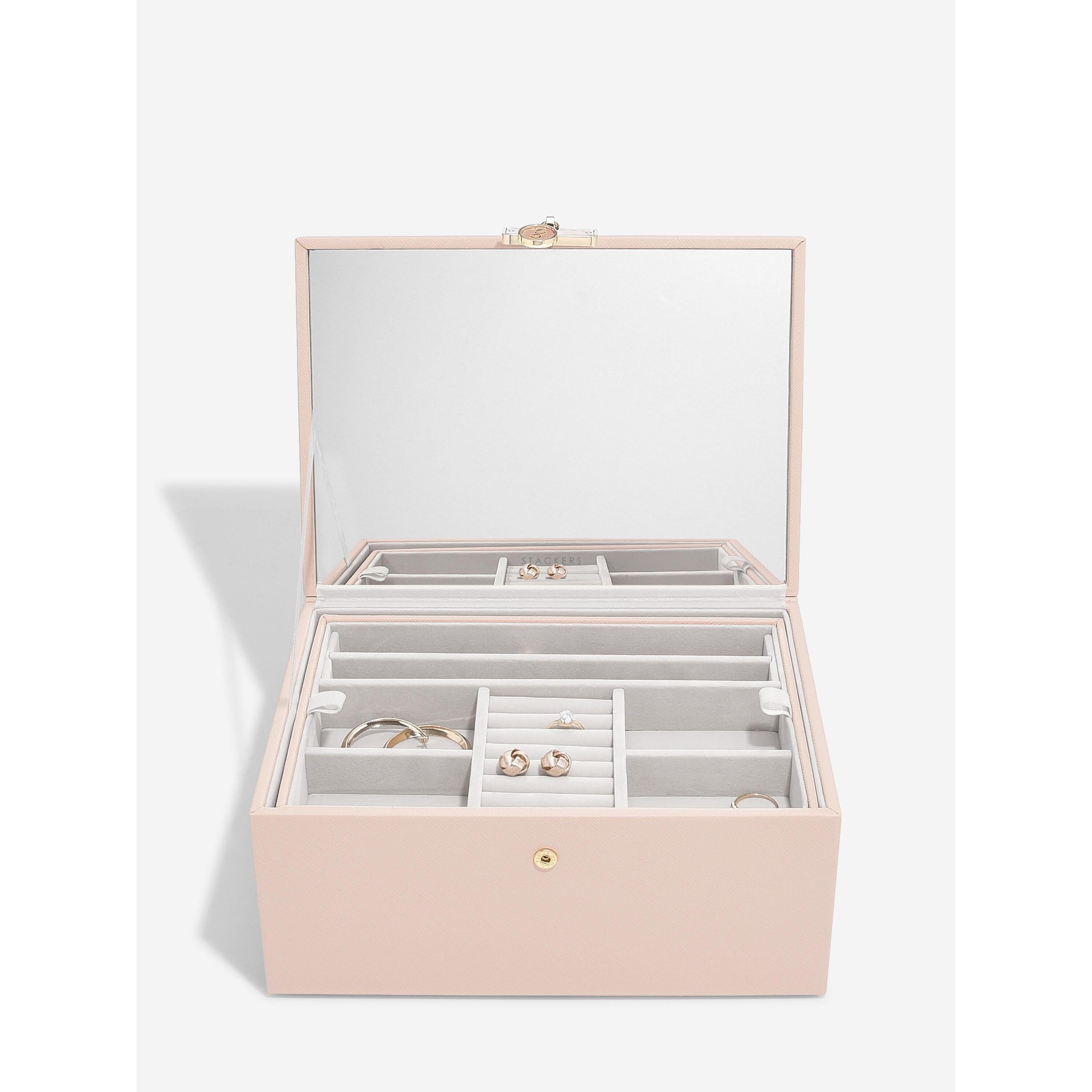 Stackers- Luxury Classic Jewellery Box in Blush Pink