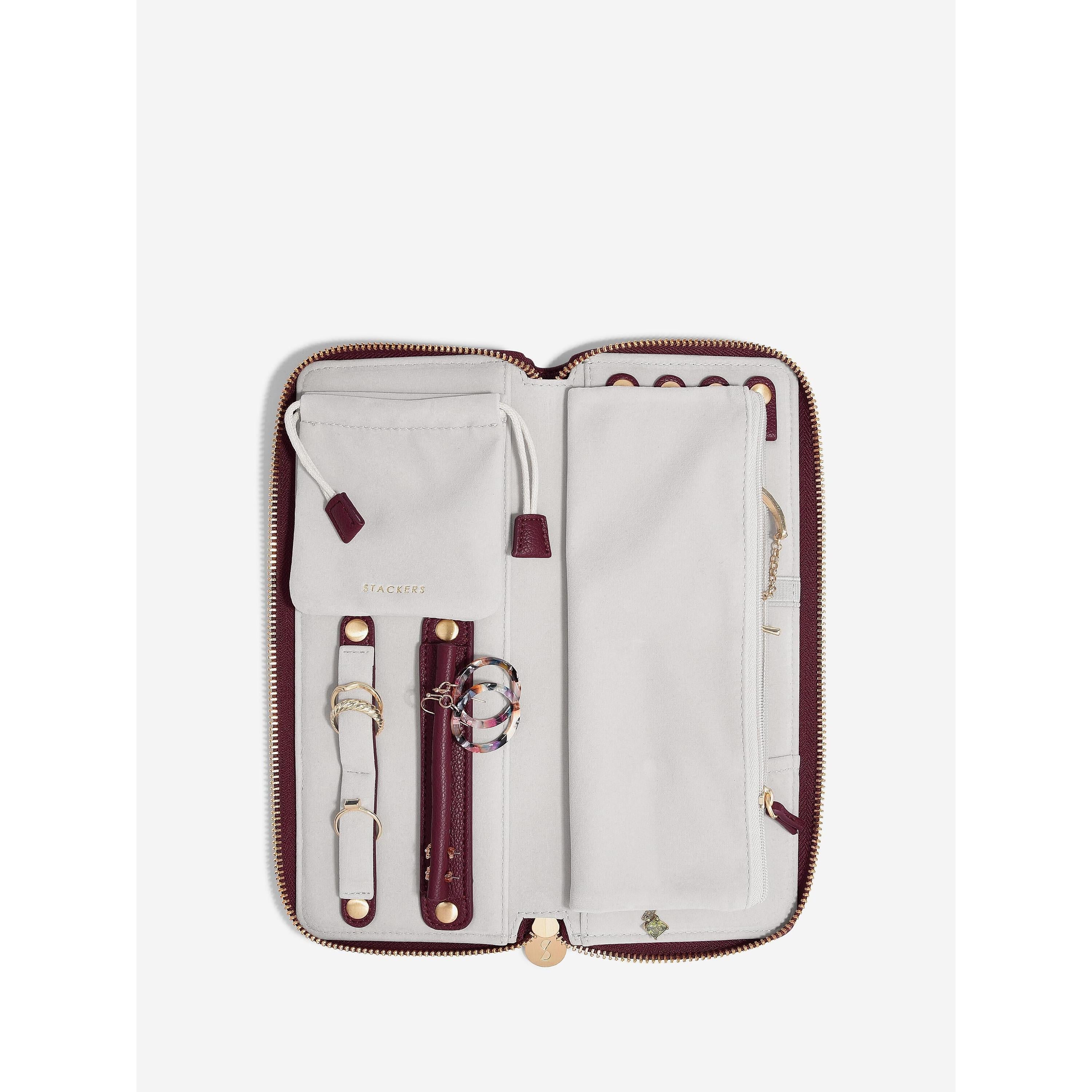 Stackers Jewellery Roll in Burgandy