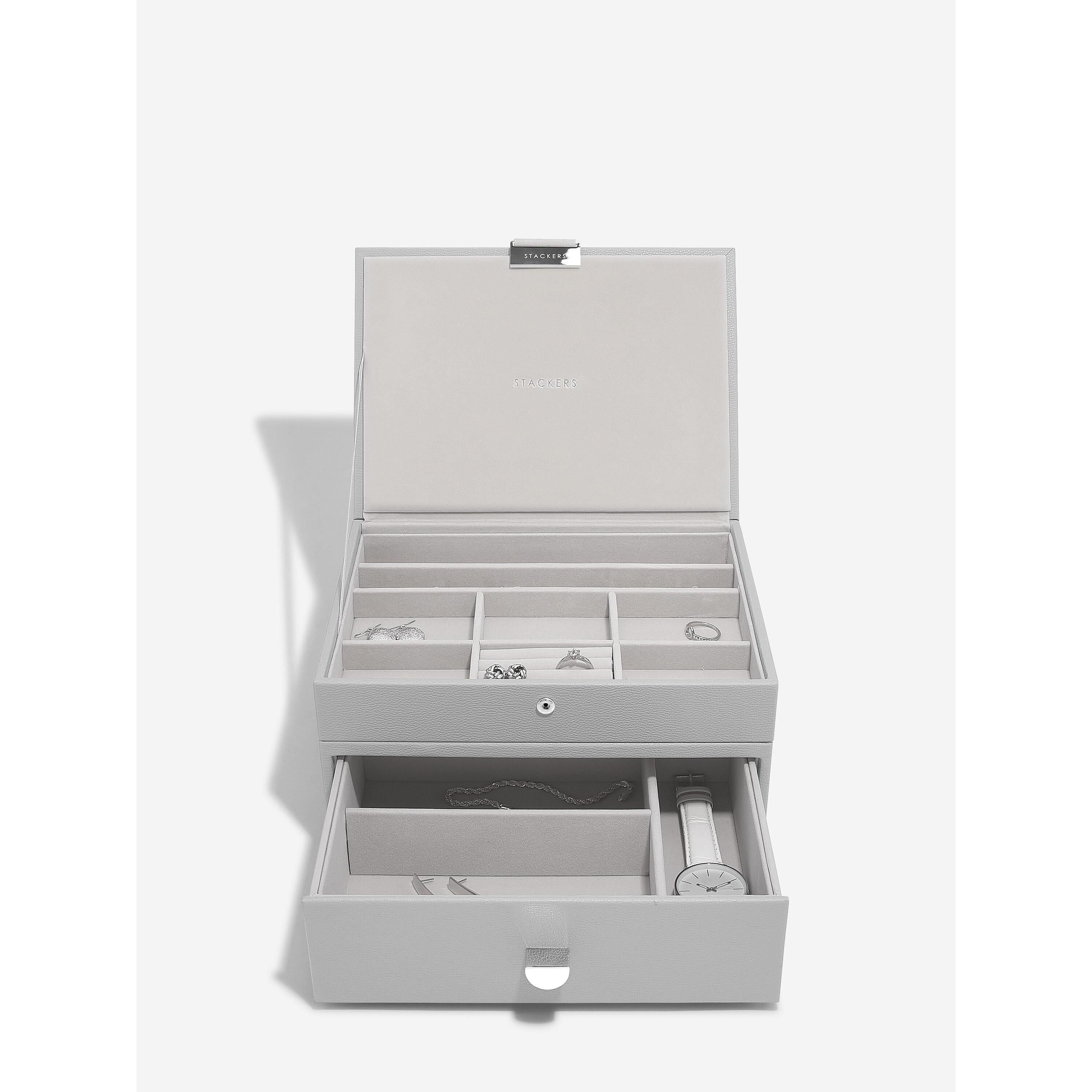 Stackers- Classic Jewellery Box Drawer Set in Pebble Grey