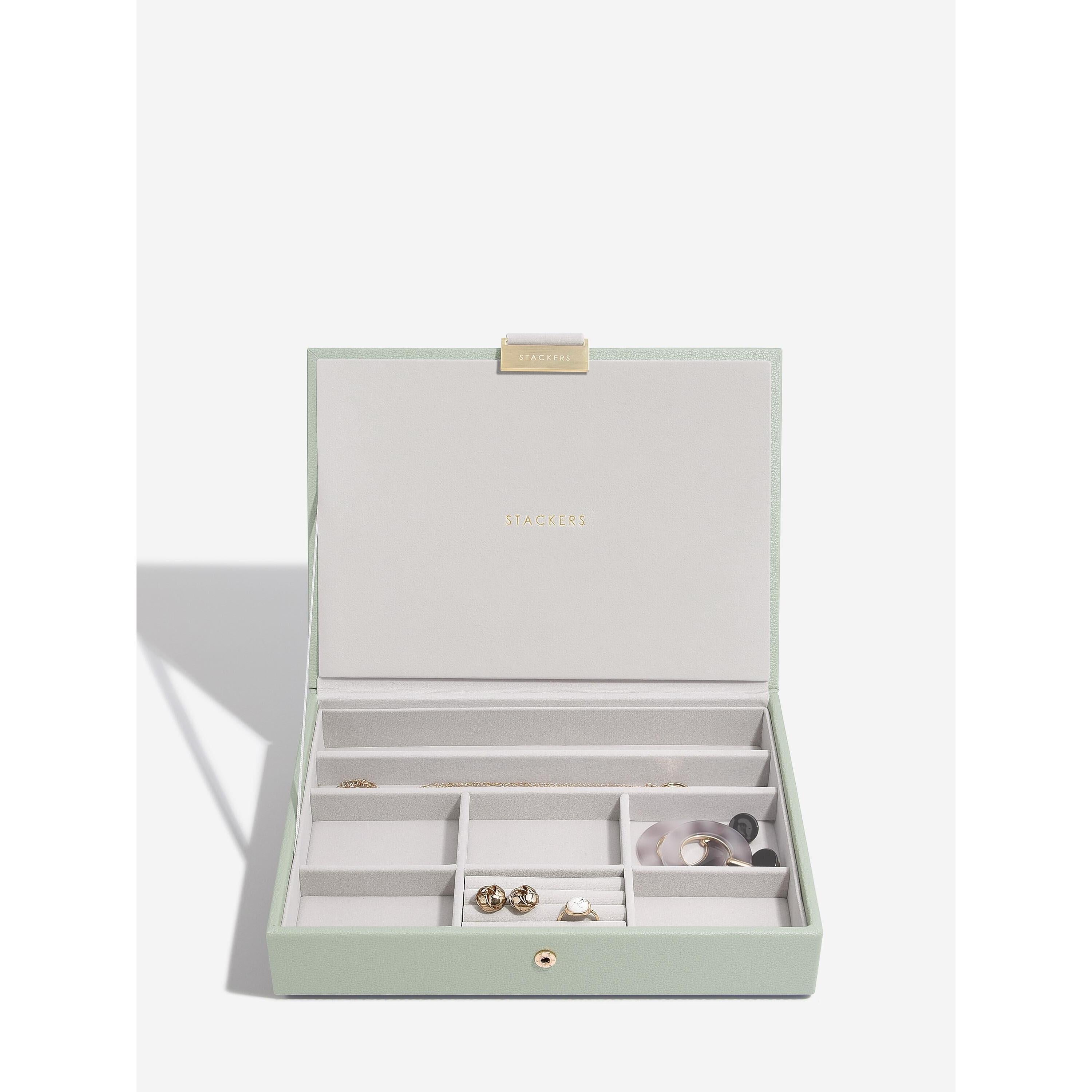 Stackers- Classic Set of 4 Jewellery Box in Sage Green