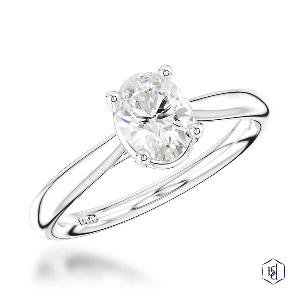 Classic Oval Oval Cut Platinum Solitaire Diamond