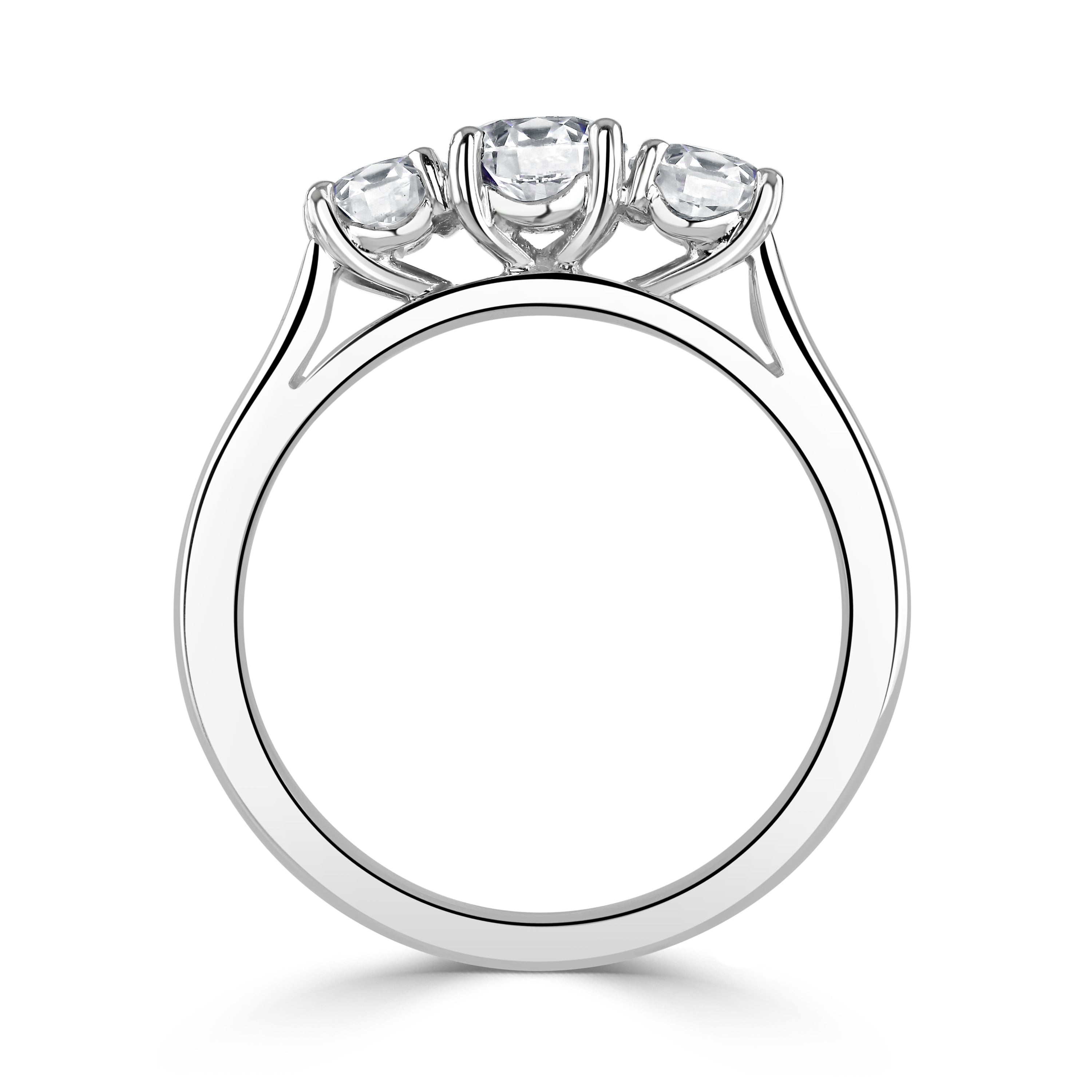 Platinum Round Brilliant Cut Diamond Trilogy Ring
