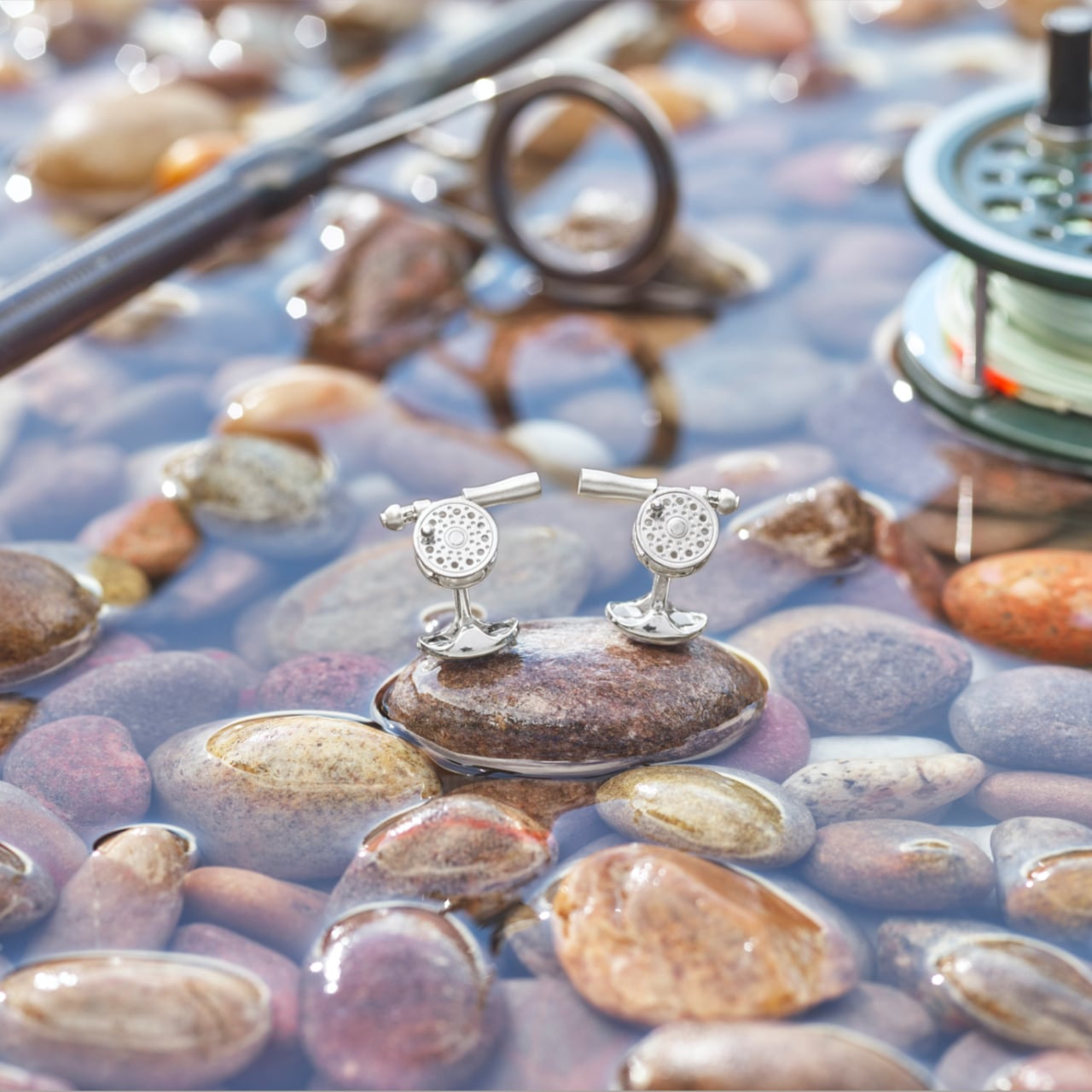 Sterling Silver Fly Fishing Reel Cufflinks