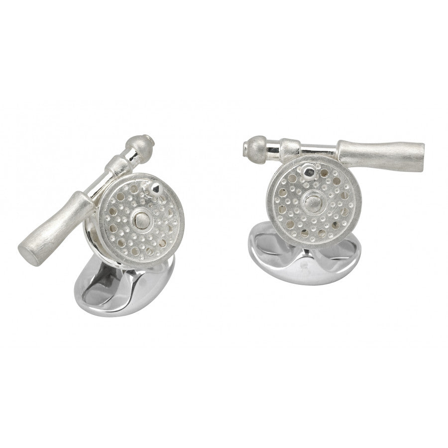 Sterling Silver Fly Fishing Reel Cufflinks