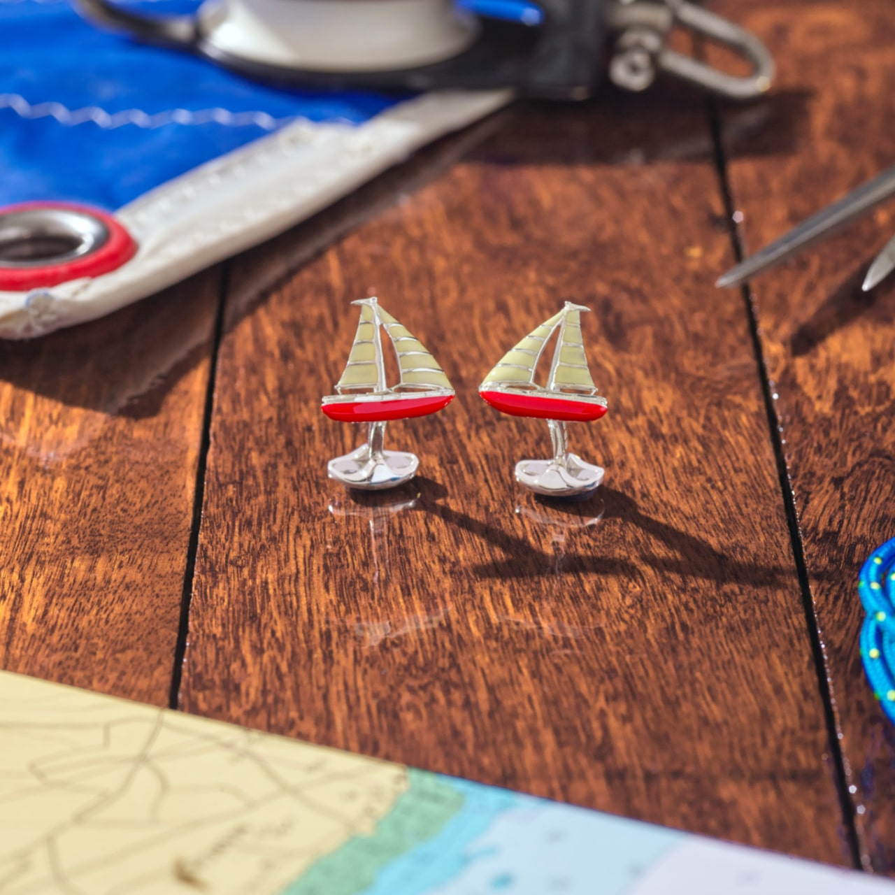 Sterling Silver Yacht Cufflinks