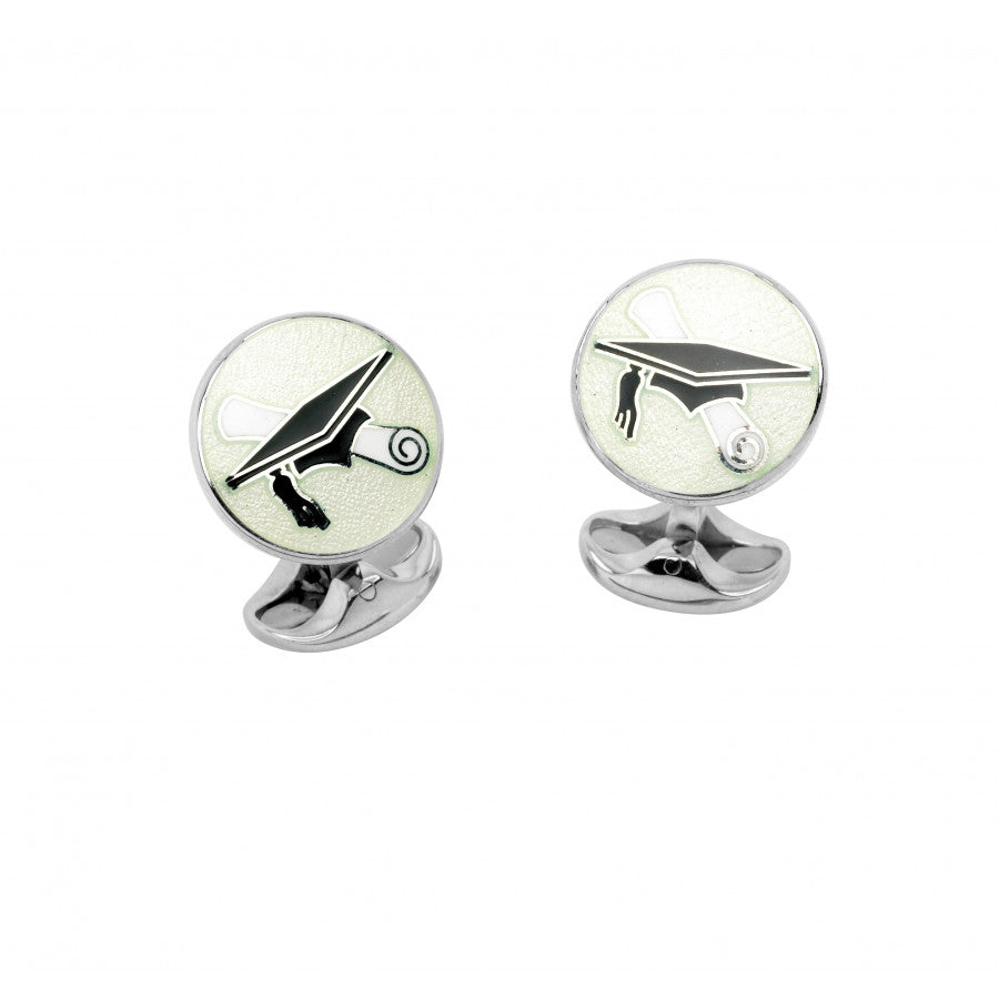 Sterling Silver Graduation Cufflinks