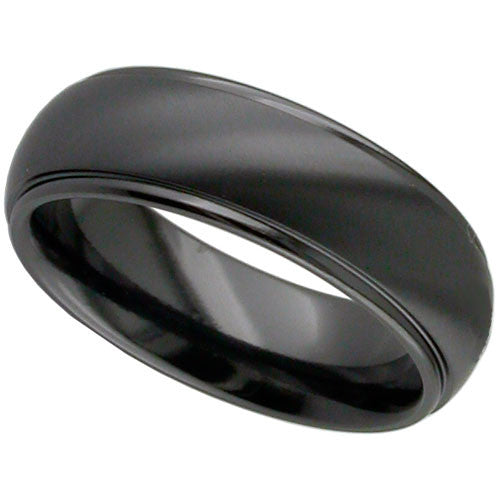 Zirconium 7mm Domed Court Wedding Band