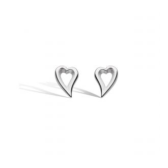 KH Silver Desire Love Story Golden Heart Stud Errngs