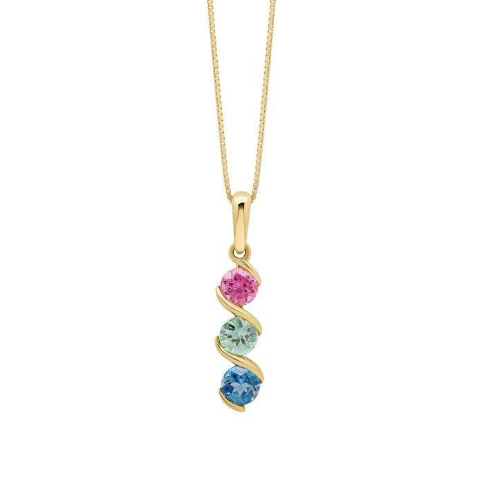 Amalfi Three Colour Twist Pendant in 9ct Gold. Pendant only.
