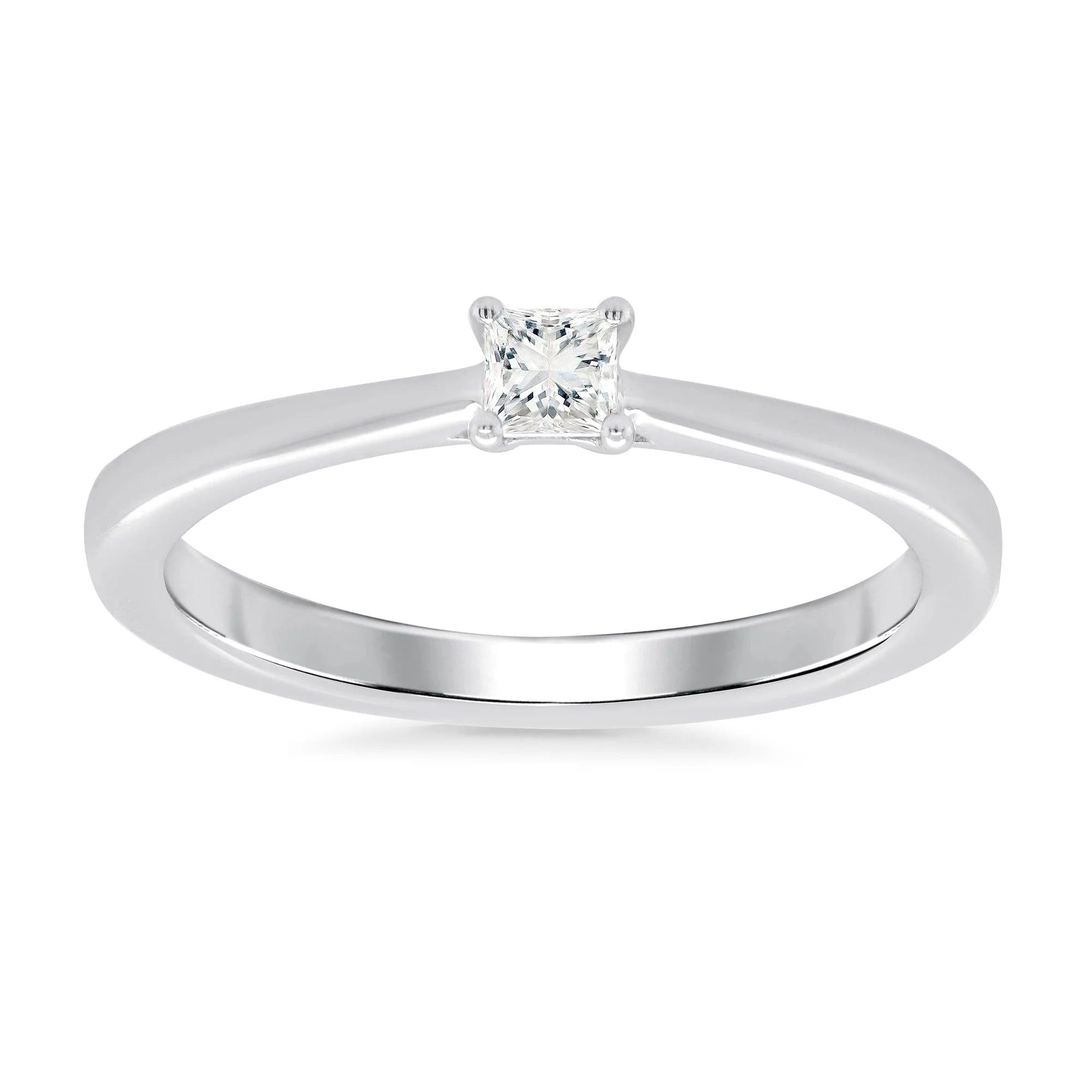 9ct White Gold Diamond 0.15ct Solitaire Ring
