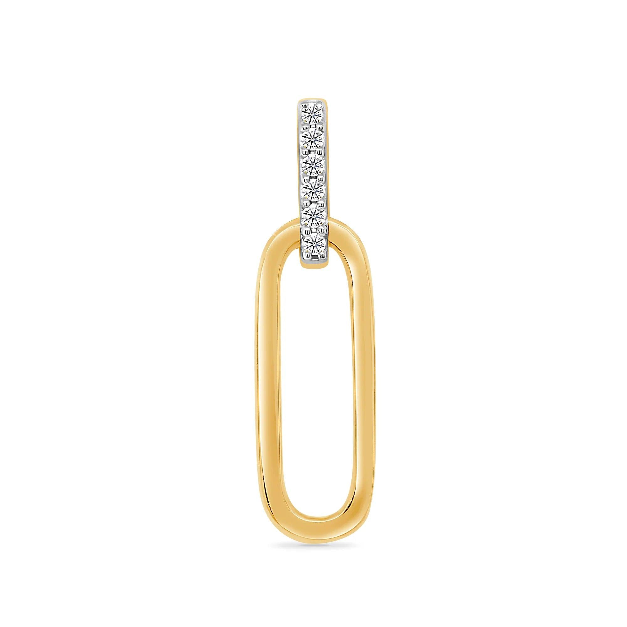 9ct Gold Diamond Paper Clip Drop