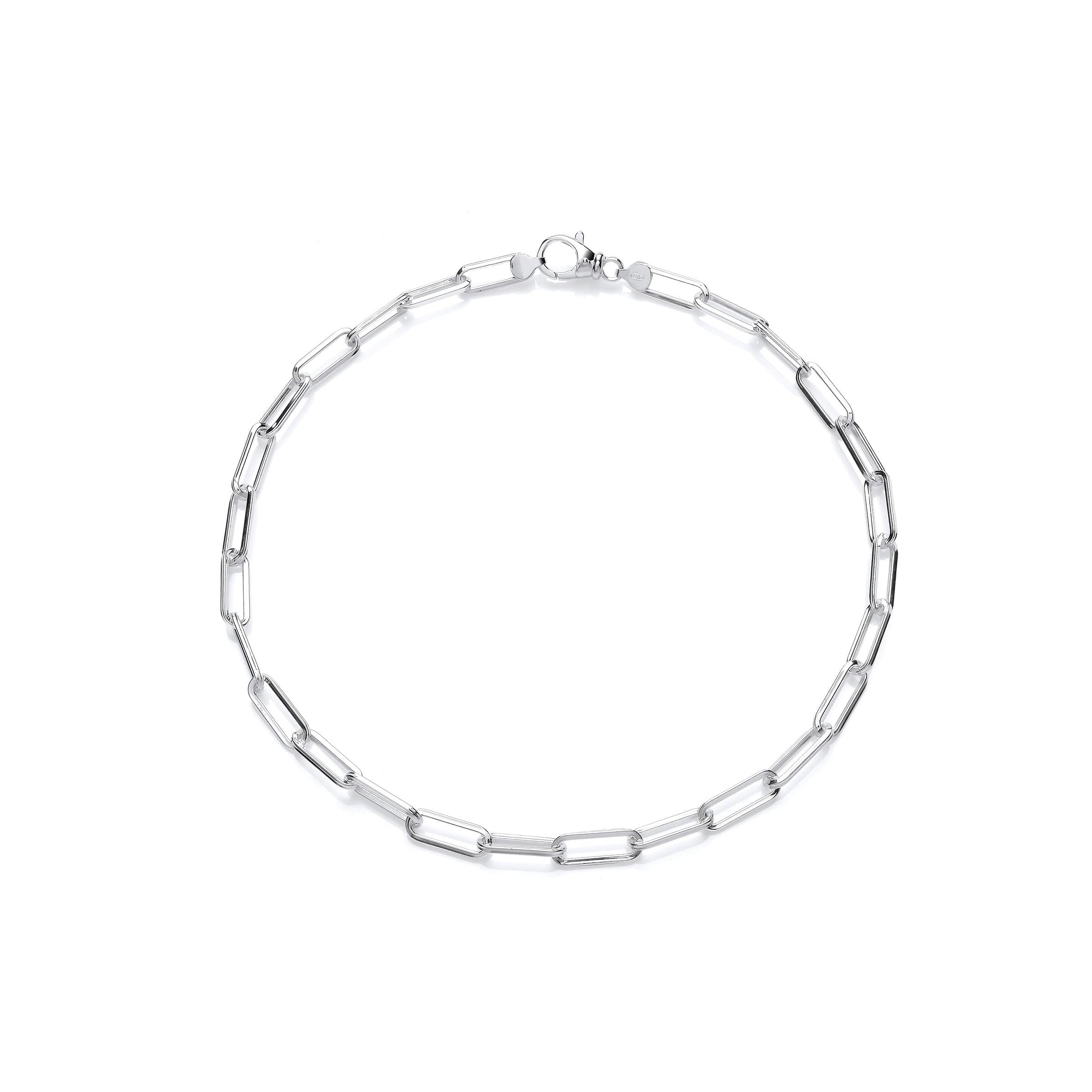 Silver Paper Clip Link Necklace