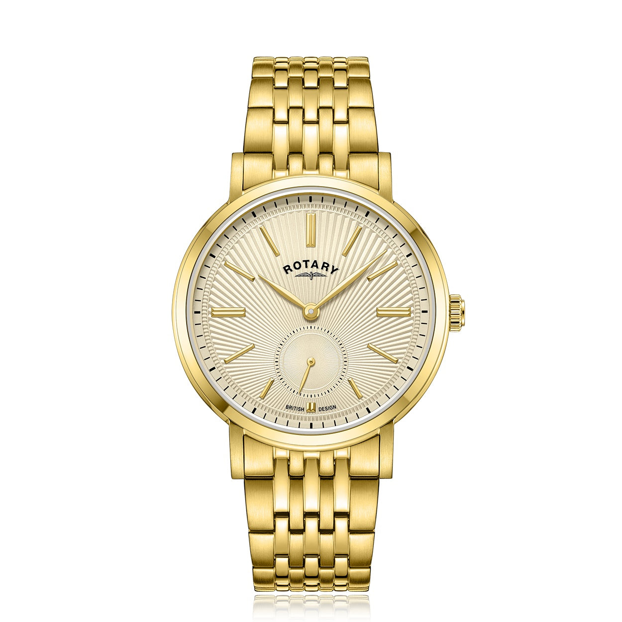 Heritage Gents yellow gold coated sub second dial bracelet watch