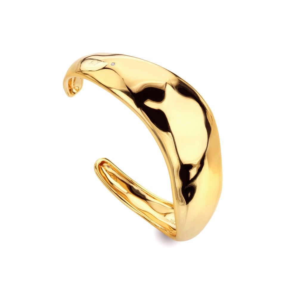 Hot Diamonds X TG Organic Wave Cuff - Yellow Gold Plate