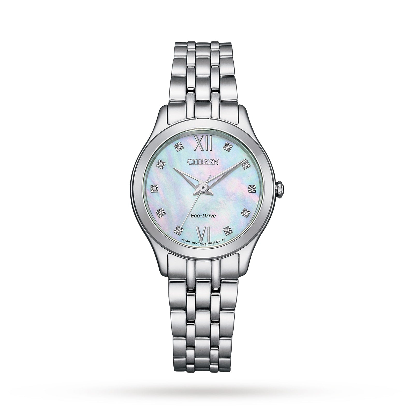 Silhouette Diamond Mother-of-Pearl dial stainless-steel bracelet watch