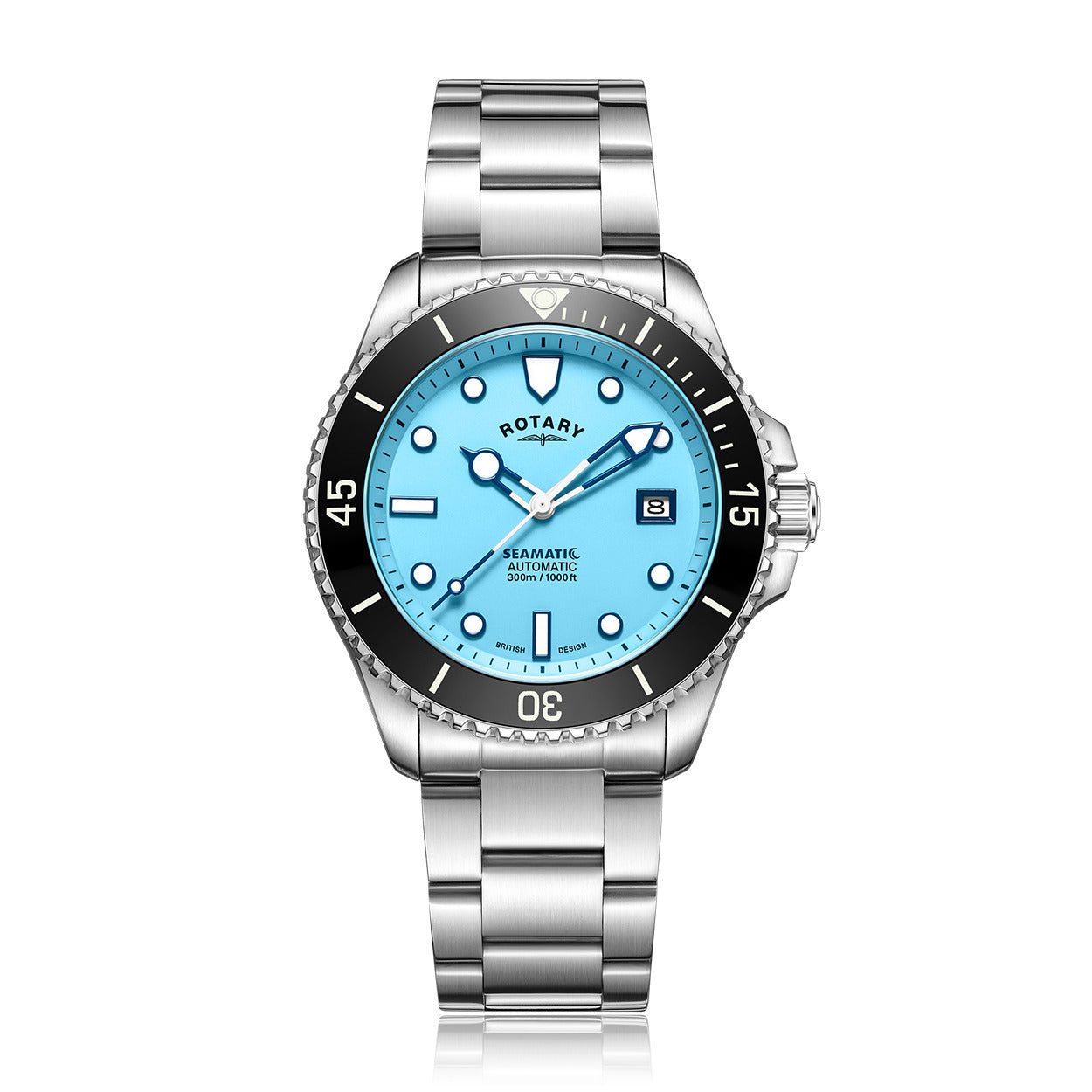 Seamatic Automatic blue dial stainless steel watch