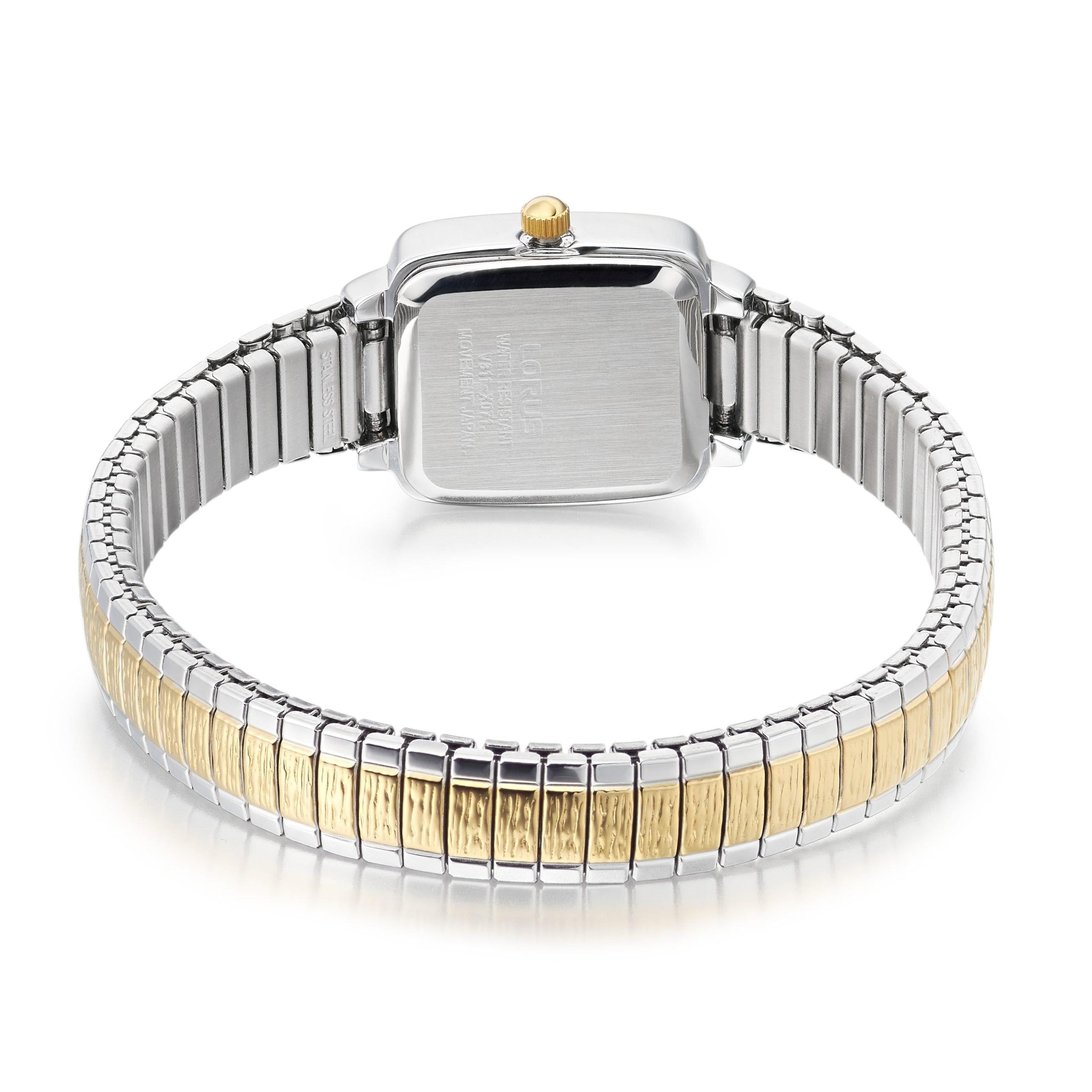 Lds two tone expanding strap watch