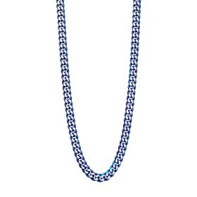 Stainless steel and blue trim 50cm Necklace