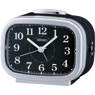 Oval black/silver Alarm Clock