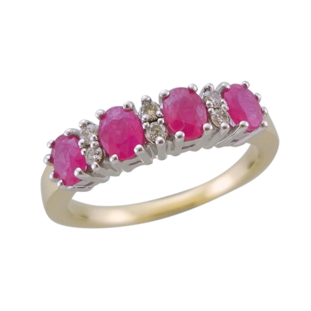 9ct Gold Ruby & Diamond Dress Ring