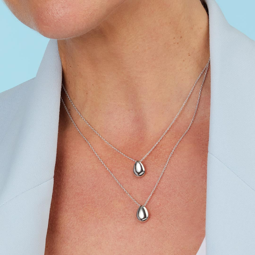 Coast Pebble Smooth rhodium coated 18" Necklace