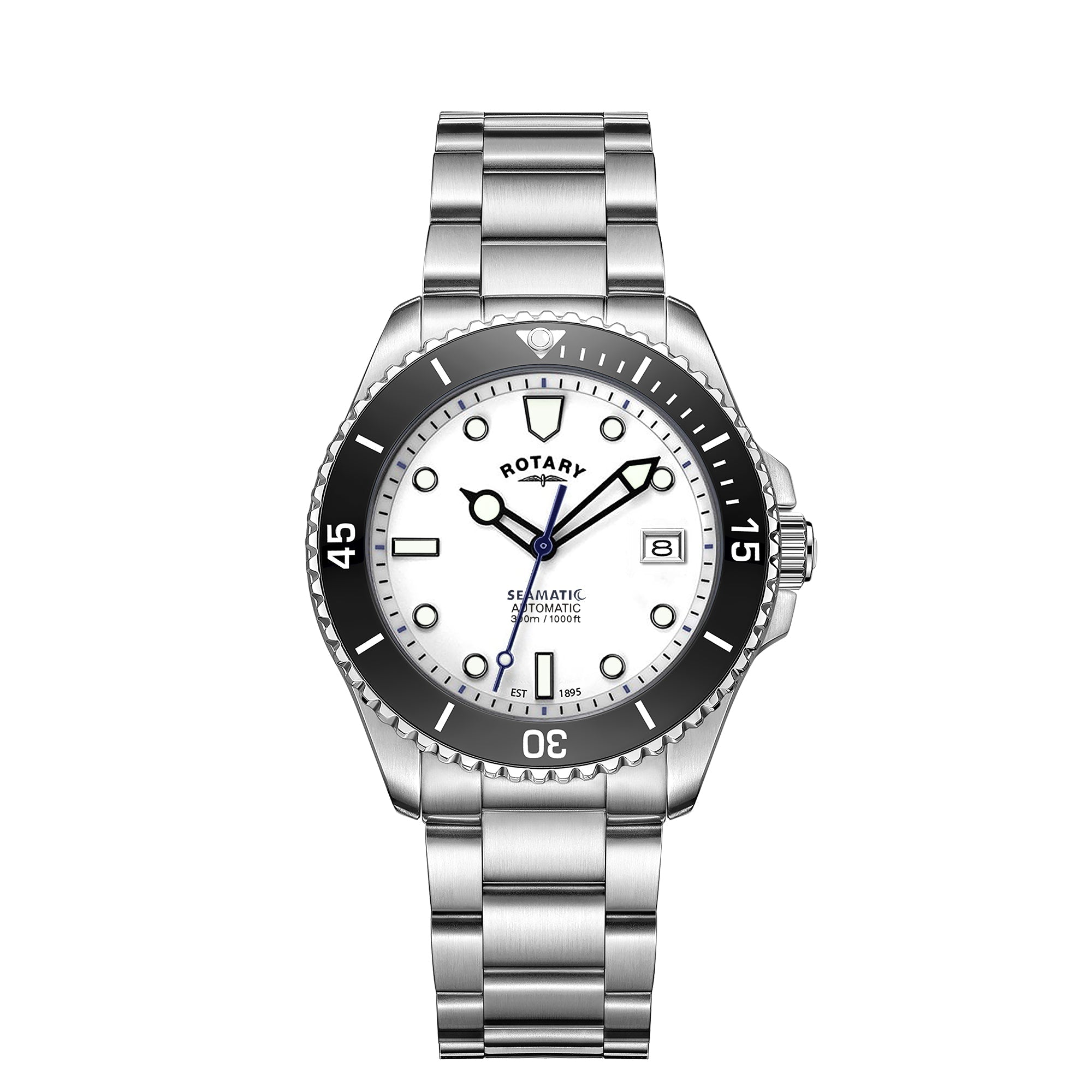 Gents Seamatic white dial Stainless steel bracelet watch