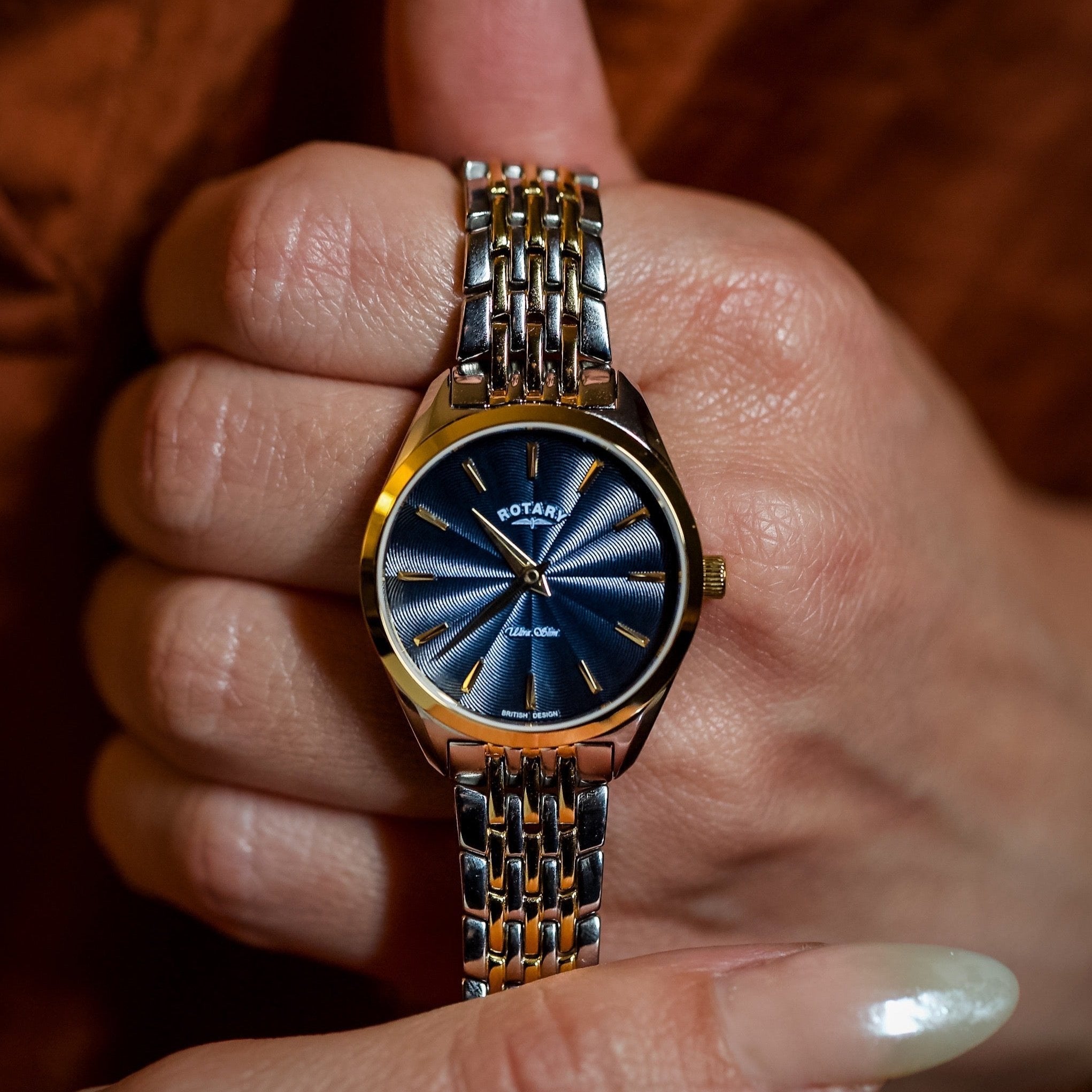Two tone Ultra slim blue dial