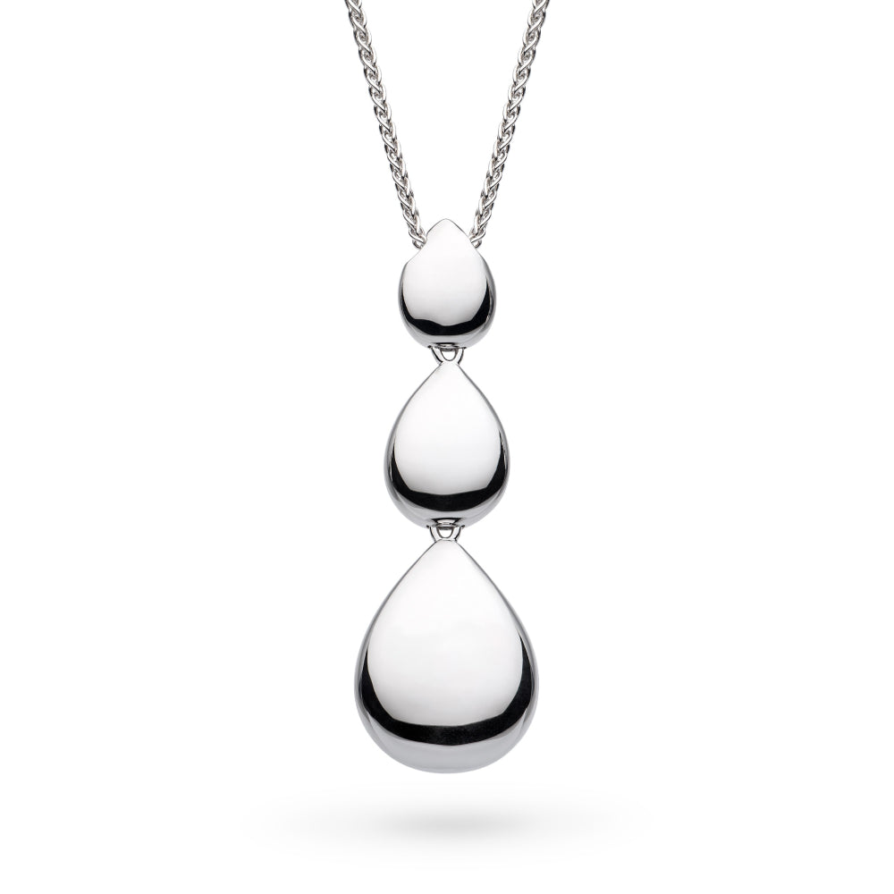 Coast Pebble Smooth rhodium coated Triple Grande 16-24" Slider Necklace